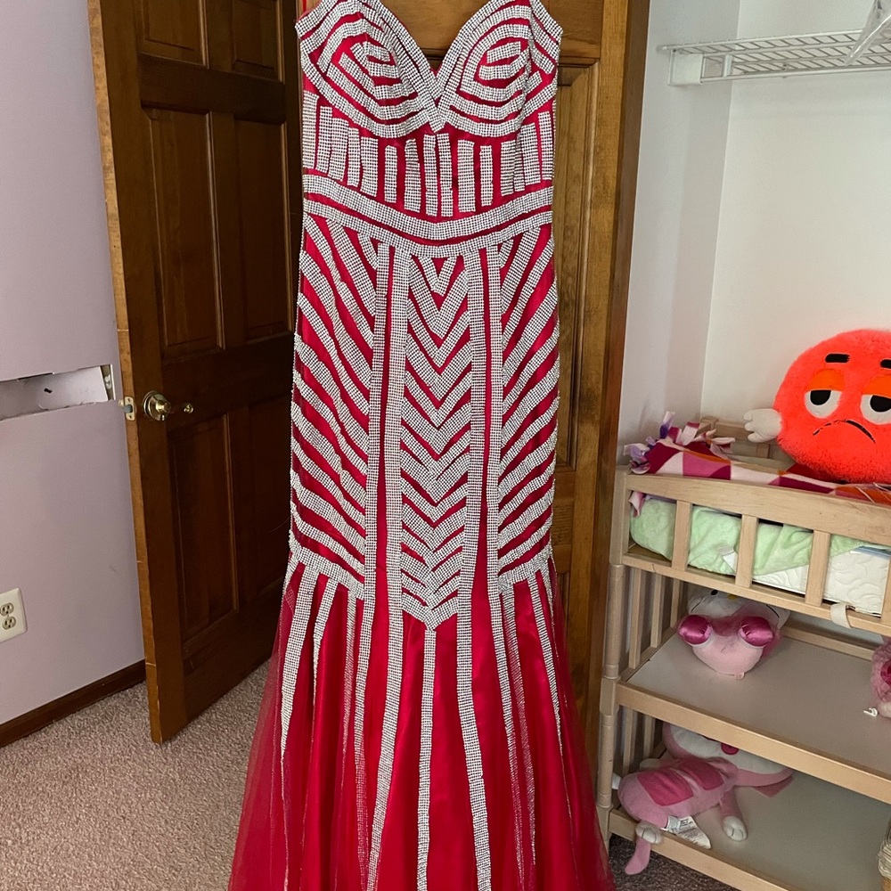 red crystal gown